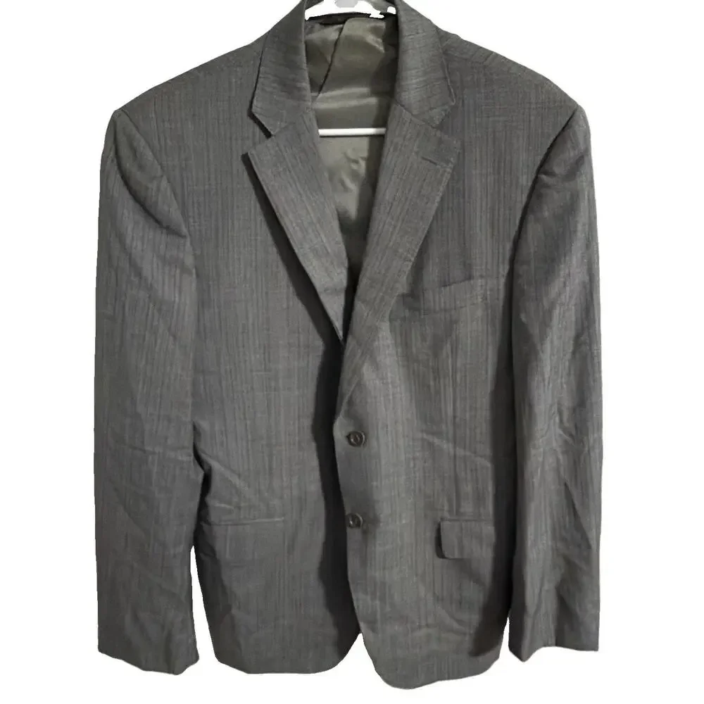 Canali Men's Grey Wool Blazer Suit Jacket Sport Coat Made in Italy Size 52